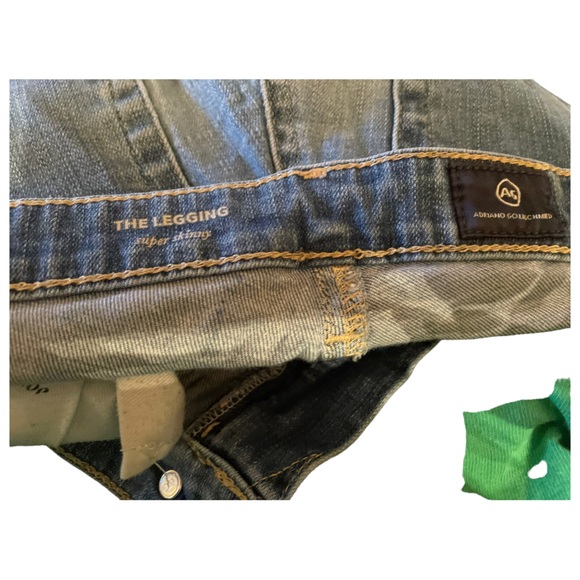 Adriano Goldschmied blue jeans waist 26R 98% cotton legging ankle super skinny - Picture 8 of 15